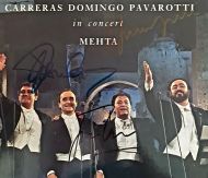 Carreras, Domingo & Pavarotti Autographed 'MEHTA' Album Cover