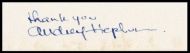 Audrey Hepburn Autographed Vintage Signature Cut