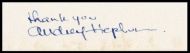Audrey Hepburn Autographed Vintage Signature Cut
