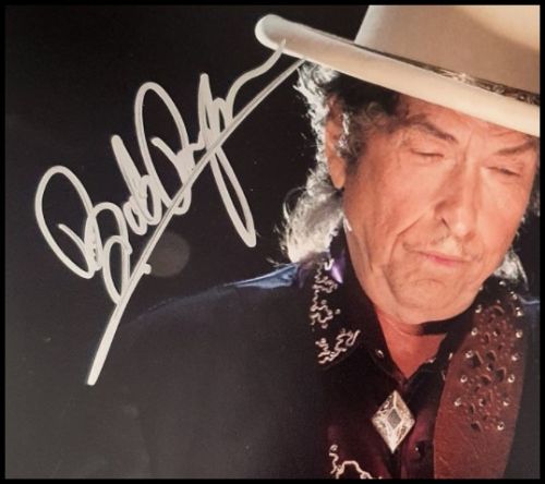 Bob Dylan Autographed ‘Performing on Stage’ Photograph