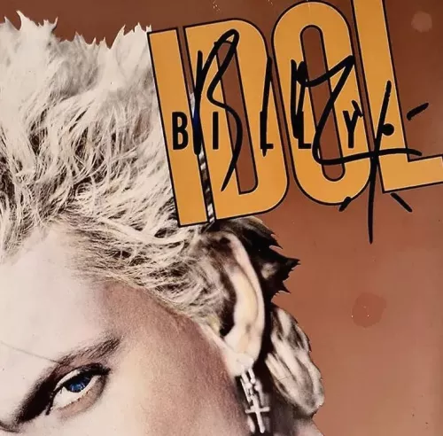 Billy Idol Autographed 'Whiplash Smile' Album Cover