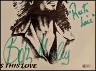 Bob Marley Autographed 'Is This Love' 7inch Single Cover