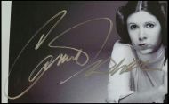Carrie Fisher Autographed Star Wars 8x10 B&W Photograph