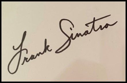 Frank Sinatra Personally Autographed 'Postage Card Plaque'