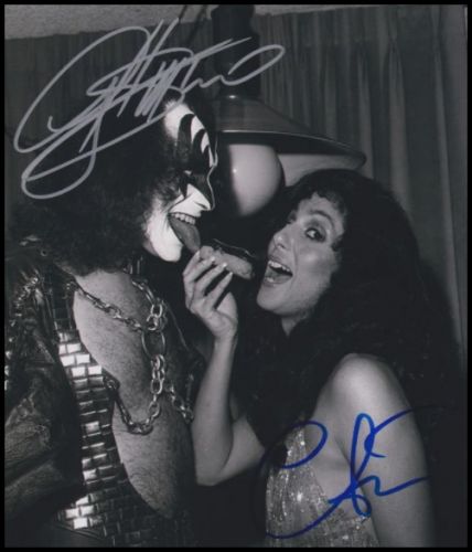 Gene Simmons & Cher Personally Autographed Photograph