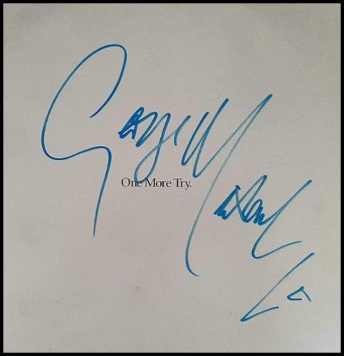George Michael Personally Autographed ‘One More Try’ Album Cover