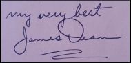 James Dean Autographed Vintage Signature Page Cut