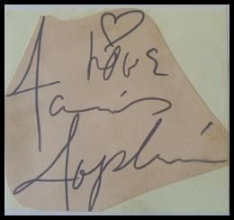 Janis Joplin Autographed Vintage Signature Cut
