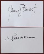 Grace Kelly & James Stewart Autographed Vintage Signature Cards