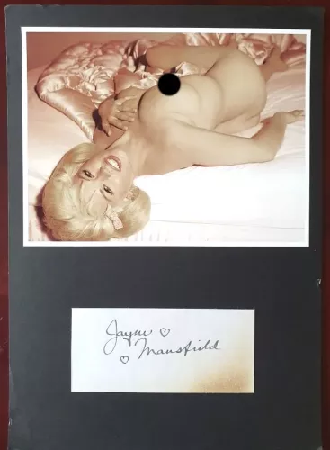 Jayne Mansfield Autographed Vintage Signature Card