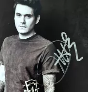 John Mayer Autographed Black and White Photograph