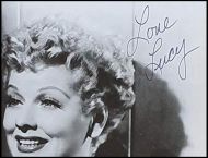 Lucille Ball Autographed 'Love Lucy' Glossy 8x10 B&W Photograph