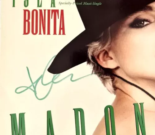 Madonna 'La Isla Bonita' Autographed 12inch Album Cover