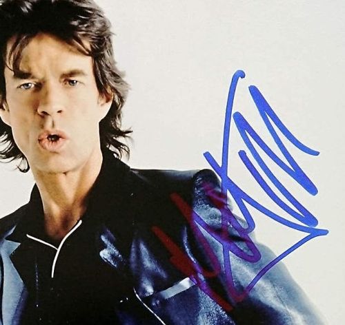 Mick Jagger Autographed Rolling Stones Photograph