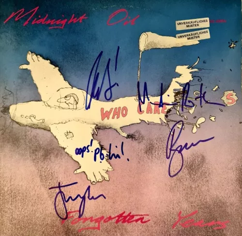 Midnight Oil Autographed ‘Forgotten Years’ Album Cover