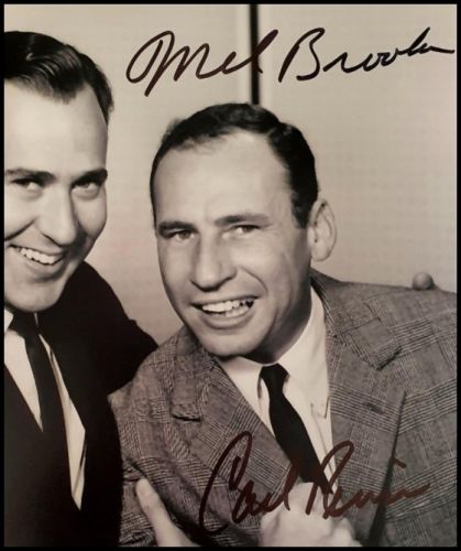 Mel Brooks & Carl Reiner Autographed B&W Photograph