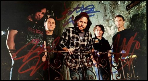 Pearl Jam Band Autographed Color 8x10 Photograph