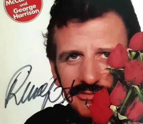 Ringo Starr Autographed 'Stop & Smell The Roses' Album Cover