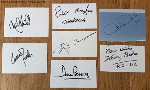 Autographed Signed Original STAR WARS cards x7
