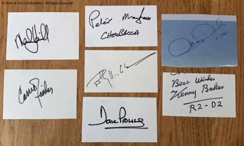 Autographed Signed Original STAR WARS cards x7
