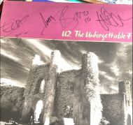 U2 ‘The Unforgettable Fire' Autographed Album Cover
