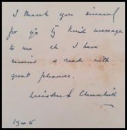 Winston Churchill ‘Letter’ Including Personal Autograph 