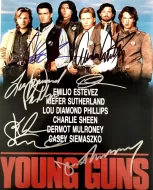 Young Guns Cast Autographed Color Movie Photograph